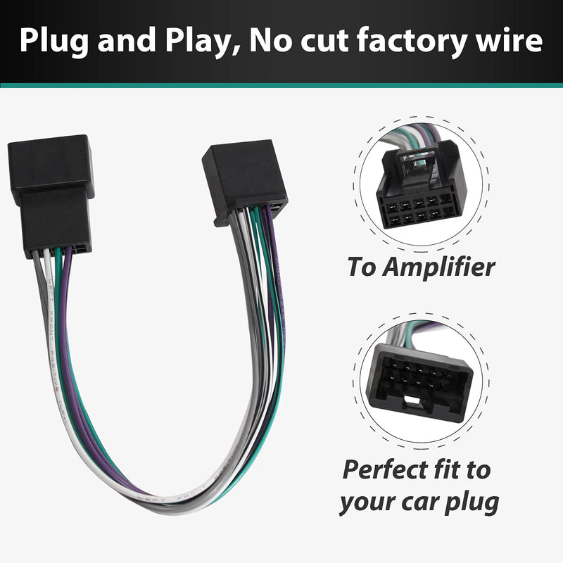 [Australia - AusPower] - RED WOLF Add AMP Amplifier Subwoofer Speaker Wiring T-Harness Radio Stereo Plug Connector Compatible with Toyota 2018-2022 Camry RAV4 Tacoma Corolla Non-JBL System 