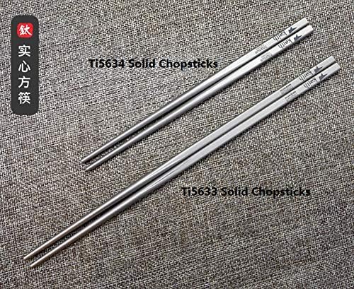 Keith Ti5633 pure titanium square chopsticks with gray aluminum case, sleek and durable tableware for Asian cuisine dining.