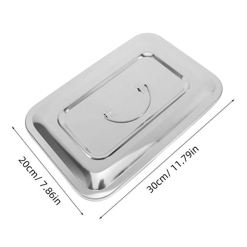 Yardenfun Stainless Steel Rectangular Storage Box with Lid, Heat-Resistant Medical Disinfectant Box, Durable Instrument Box for Sterile Storage without Robust Stainless Steel Box