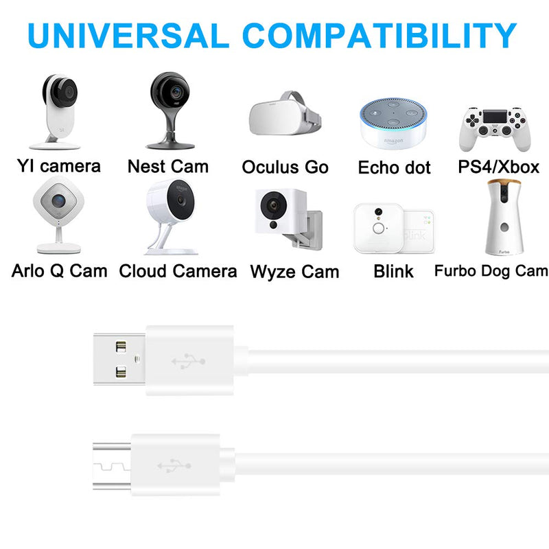 [Australia - AusPower] - 20FT Long USB Power Extension Cable for WyzeCam,WyzeCam Pan,YI Camera,NestCam Indoor,Netvue,KasaCam Indoor,Furbo Dog,Blink,Cloud Cam,USB to Micro USB Charging Charger Cord for Security Camera 