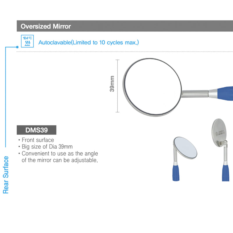 [Australia - AusPower] - DMS39 Dental Tiltable Mouth Mirror, Oversize 