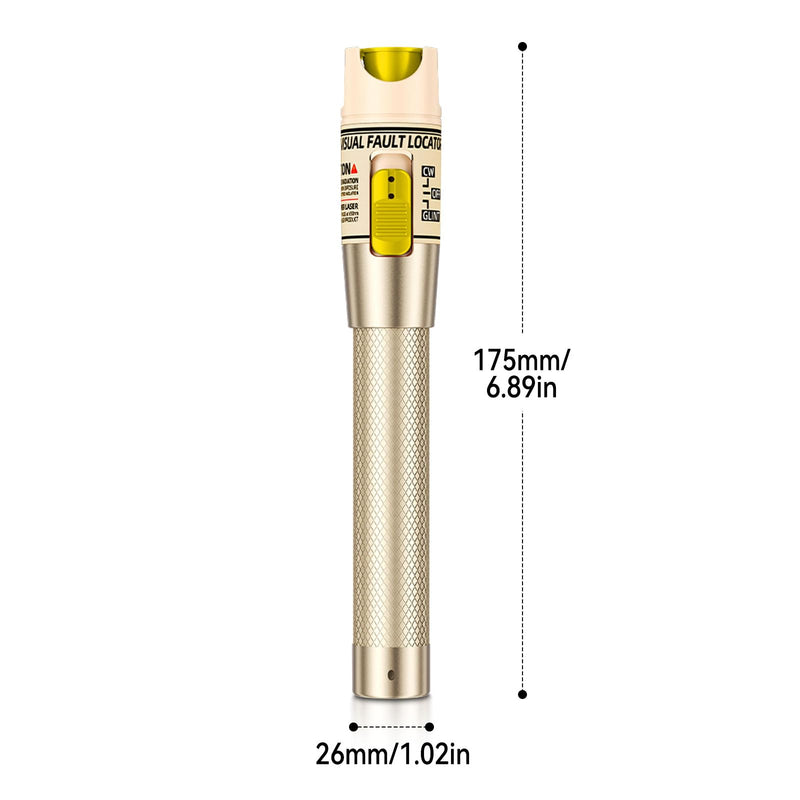 100 MW Fibre Optic Cable Tester, Fibre Optic Cable Tester, Visual Troubleshooting, Fibre Cable Tester, VFL Red Light Pen Suit for 2.5 mm FC, SC, ST Plug (Red Light 100 mW Battery Model) Rotes Licht-100mW-Batteriemodell