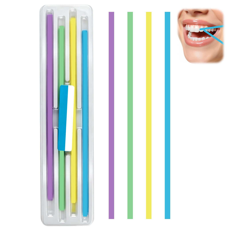 Pack of 60 Teeth Sandpaper for Spaces, Tooth Sandpaper, Tooth Polishing Strips, Dental Sanding Strips, for Interdental Sanding Tools for Cleaning and Polishing Teeth (18 x 4.5 x 0.7 mm)
