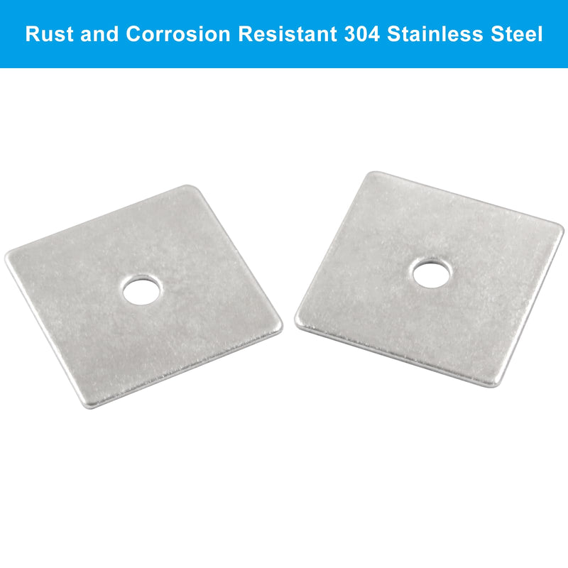 [Australia - AusPower] - 10pcs M3 Square Bearing Plate Washer, 304 Stainless Steel Flat Pad Spacer Gasket Hardware Fastener, Heavy Duty Square Washers Plate, 0.14"(ID) x0.79"x0.79"x0.04" M3-0.14"(ID)x0.79"x0.79"x0.04" 