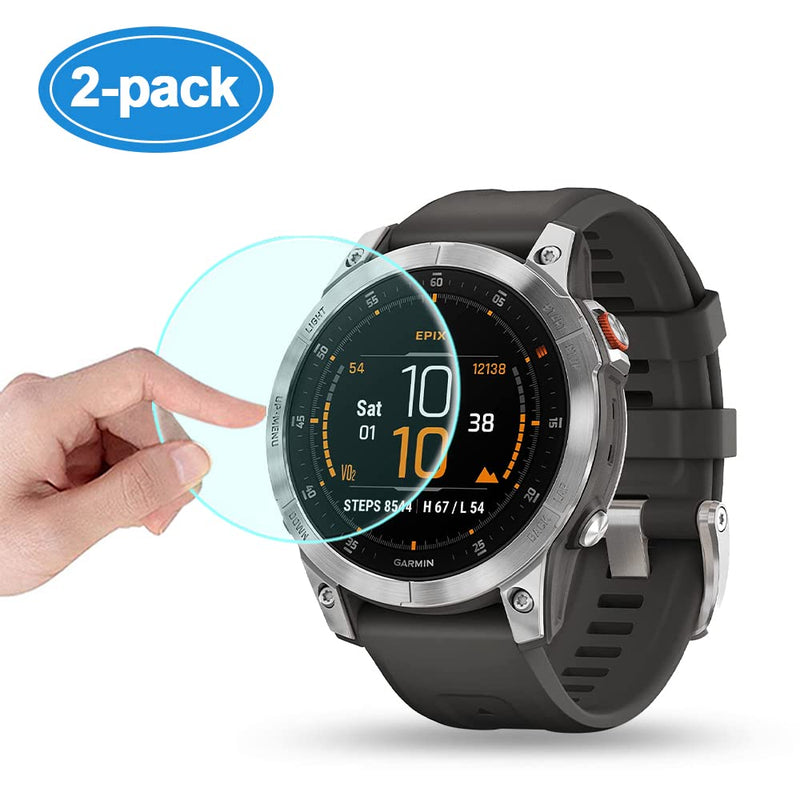 [Australia - AusPower] - Poyiccot 2Pack Compatible with Garmin epix Gen 2 Screen Protector, 9H Hardness Tempered Glass Screen Protector Compatible With Garmin epix Gen 2 Smartwatch [Full Cover Protective ] [Anti Scratch] 