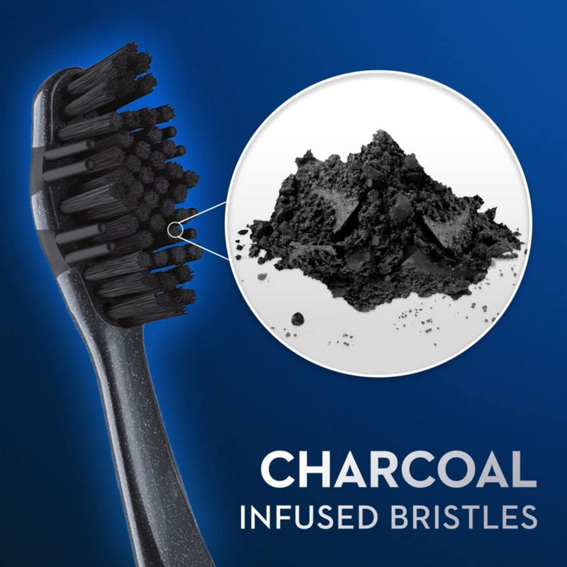 [Australia - AusPower] - Oral-B Charcoal Toothbrushes, Medium 2ct 1 Count (Pack of 2) 