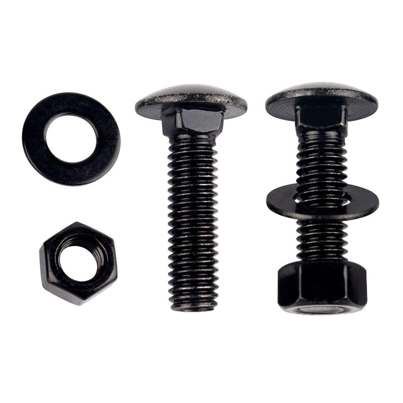 [Australia - AusPower] - 4 Sets 1/2-13 x 1-1/2" Carriage Bolts Screws Round Head Square Neck and Hex Nuts, Flat Washers 304 Stainless Steel 18-8 Full Thread, Black 1/2-13 x 1-1/2" (4 Sets) 