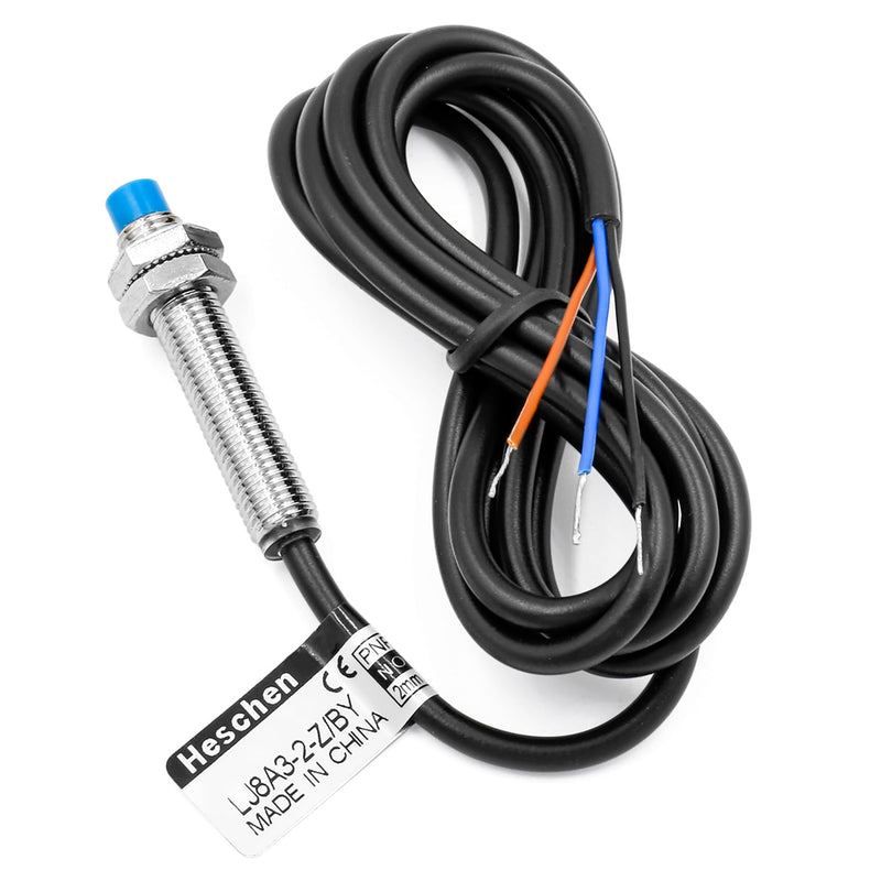 Heschen M8 Inductive Proximity Sensor Switch Non Shield Type, LJ8A3-2-Z/BY, Detector 2 mm 10-30VDC 200mA 3-Wire (PNP NO) PNP NO