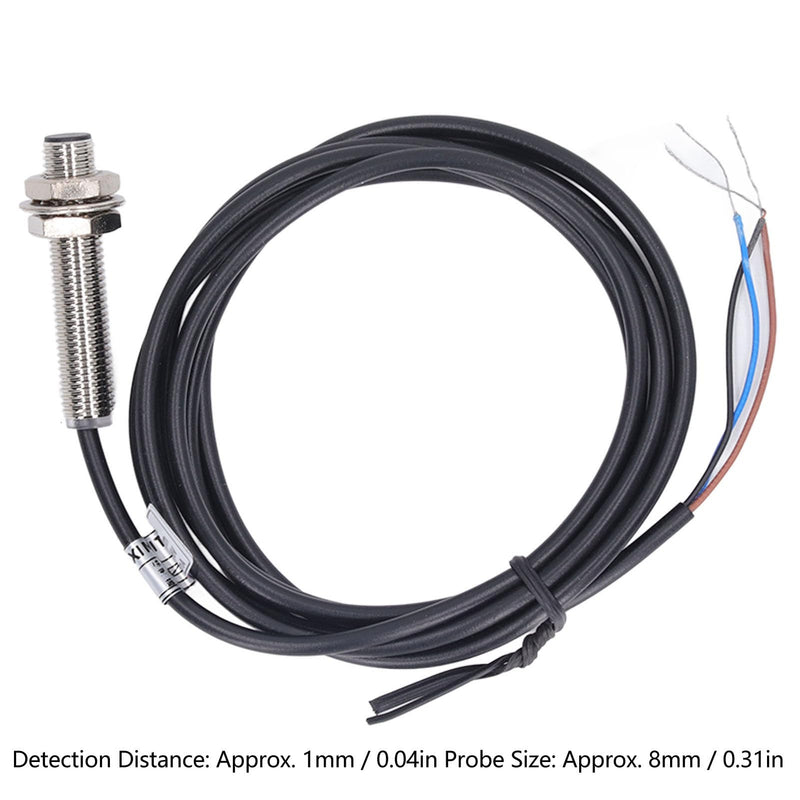 [Australia - AusPower] - 4 Set Proximity Switch 8mm Dia Inductive PNP DC 3 Wire Sensor, Metal Detection, LED Indicator, IP67 Waterproof, Oil Proof 4 Set Proximity Sensor Switch 
