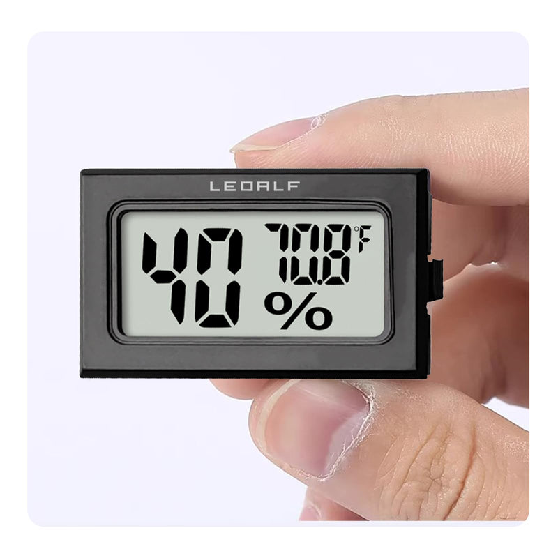 Humidity Meter Hygrometer Room Thermometer Indoor Digital Temperature and Humidity Monitor Mini Hygrometer Thermometer for House Office Home Garden and Cellar, 6 Pack Style B-Black-6pcs
