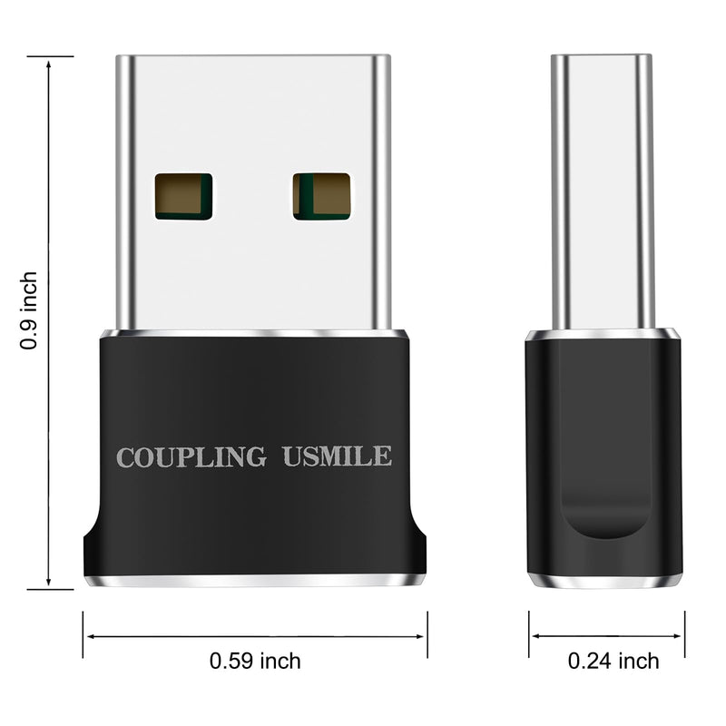 [Australia - AusPower] - USB Male to USB C Adapter 4 Packs,USB to Type C Super Fast Charging/Transfer and OTG Function. Compatible with iPhone15 14 13 Plus Pro Max,iPad Pro Air 4 Mini 6 Almost USB Devices 4 pack black 