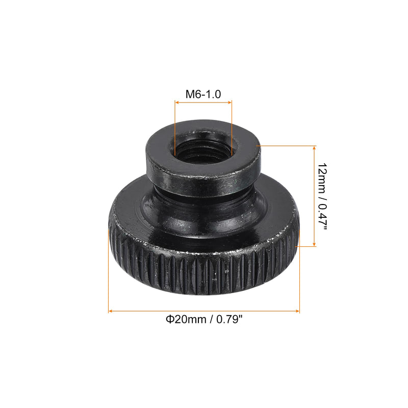 [Australia - AusPower] - uxcell Knurled Thumb Nuts, 15Pcs M6 x 20 x 12mm Carbon Steel Knurled Nut, Adjusting Round Knobs Fasteners Nuts for 3D Printer Parts, Black 15 