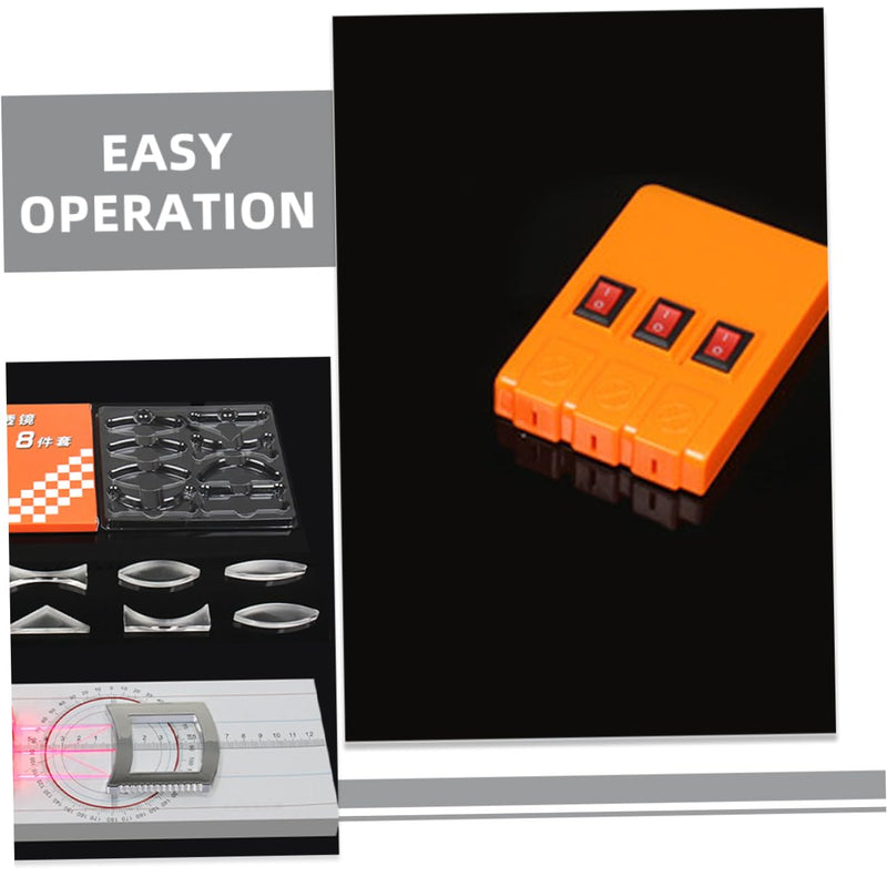 [Australia - AusPower] - GLEAVI 1 Set Optical Experiment Kit Prism Optic Multifunction Reflector Refraction Physics Prism Three Light Source Apparatus Physics Kit Optical Prism Lens Small Hole Plastic 