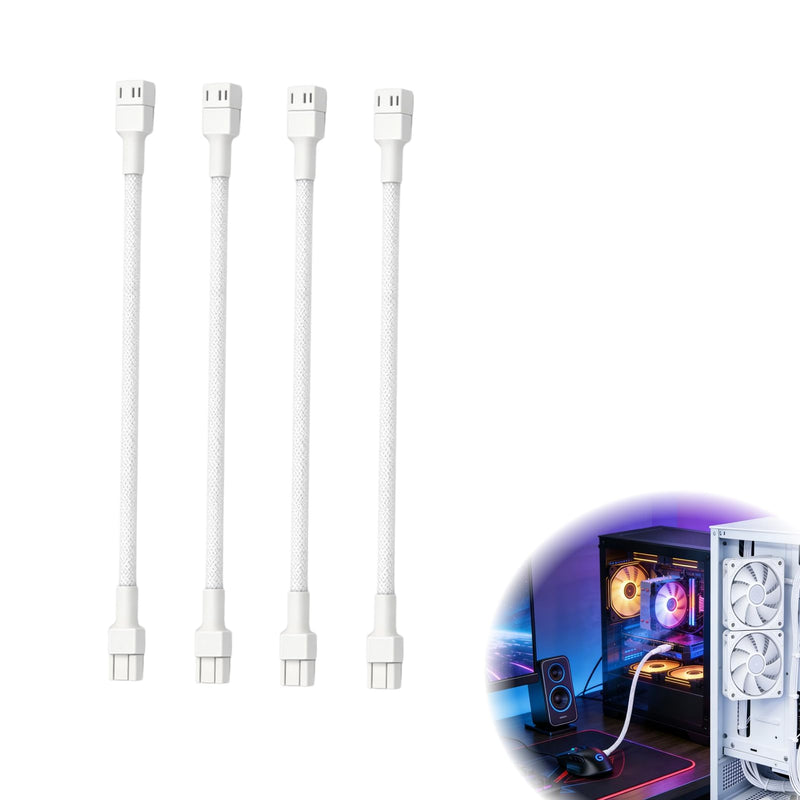 4 x 4Broches PWM Extension Cable 27 cm PWM Cable Extension for PC, CPU and Case Fan, Fan Interfaces Control Cable Pour châssis d'ordinateur, Carte Mère, Fan Interfaces Control Cable