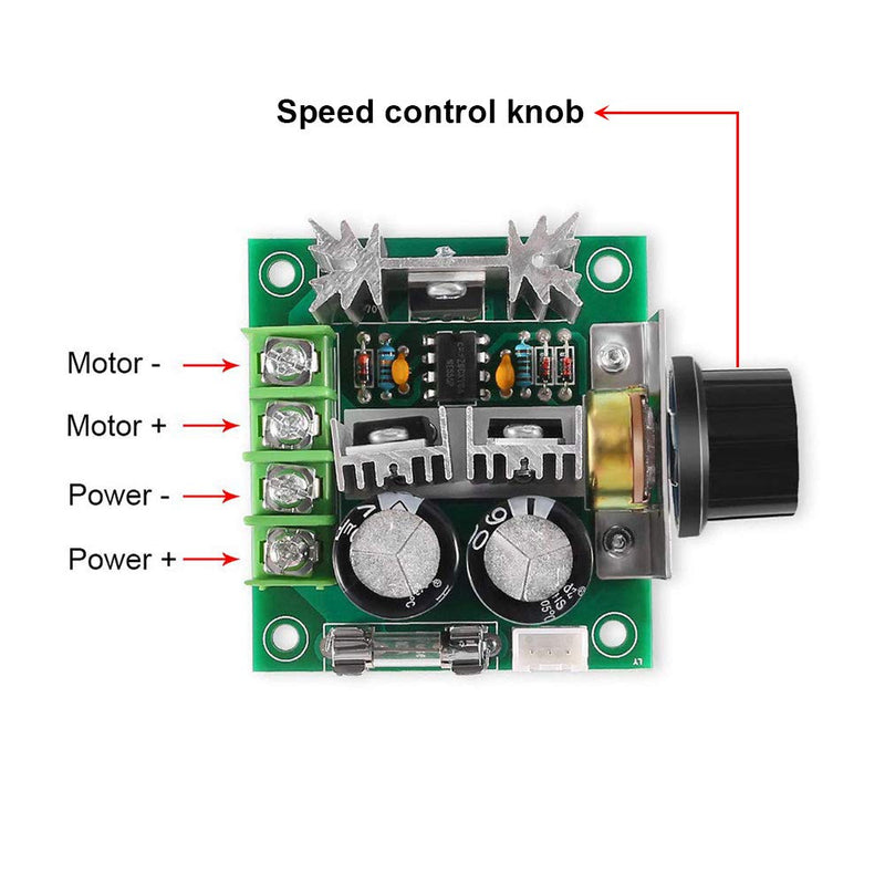 [Australia - AusPower] - Youmile 12V ~ 40V 10A PWM DC Motor Speed Controller Module Mini PWM Speed Controller Switch Regulator for Arduino with 2 Pieces 10A Glass Fuse 