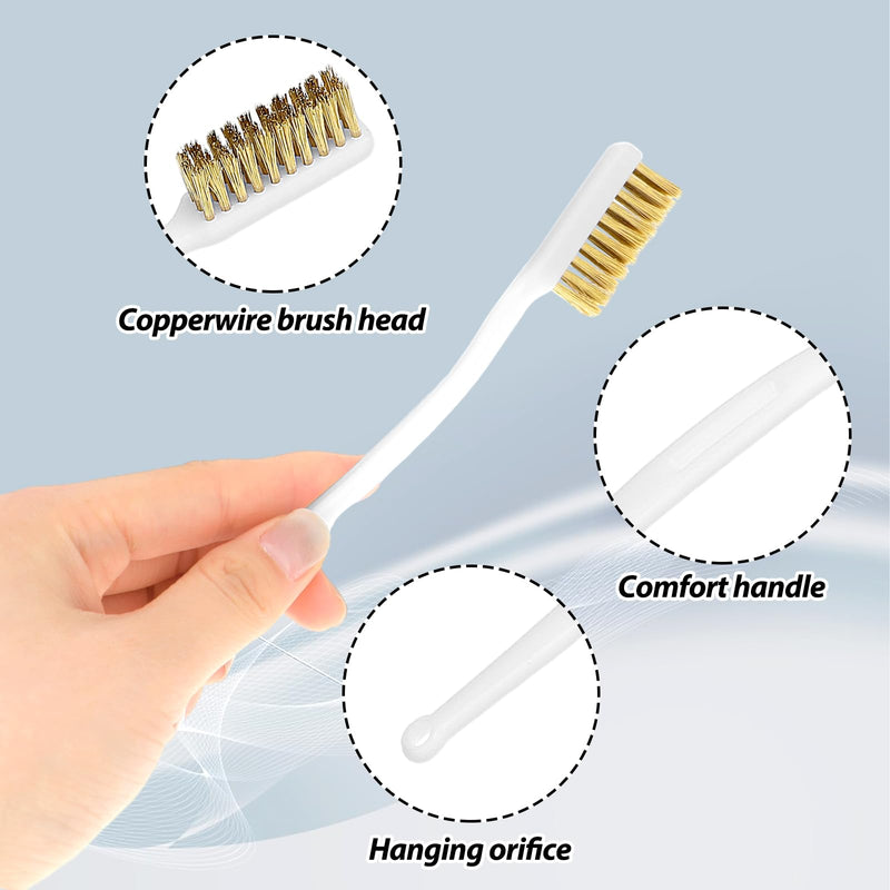[Australia - AusPower] - 3 Pcs Copper Wire Brush Small Brass Brush 3D Printer Nozzle Cleaner Tool Copper Cleaning Toothbrush Masonry Brush Brass Brush Handle Hot End Cleaning Wire Bristle for Cleaning Welding Slag and Rust 
