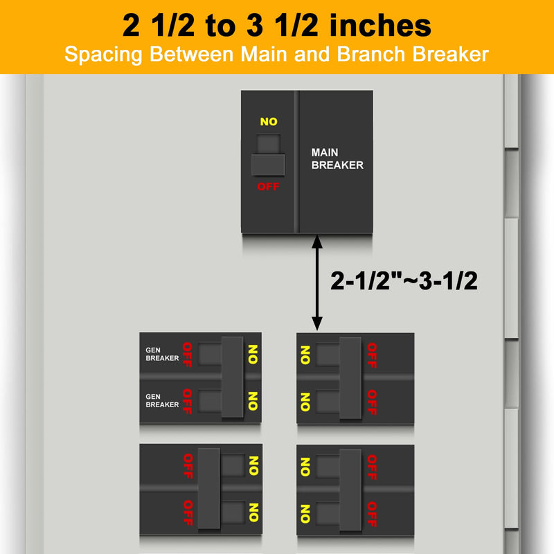 Generator Interlock Kit Compatible with General Electric Vertical Main 150 or 200 amp Break. 2 1/2 to 3 1/2 inches Spacing Between Main and Branch Breaker,Professional and Interlock Kit