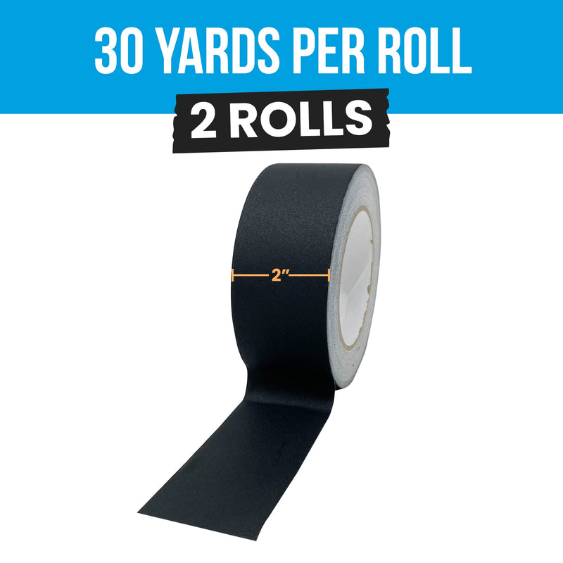 Reli. Gaffers Tape, Black | 2 Rolls | 2" x30 Yards Per Roll (60 Yards Total) | Heavy Duty Gaff Tape, Gaffer Two Inch Wide | Black Cloth for Cables, Electrical Cords, TV Production/Filming