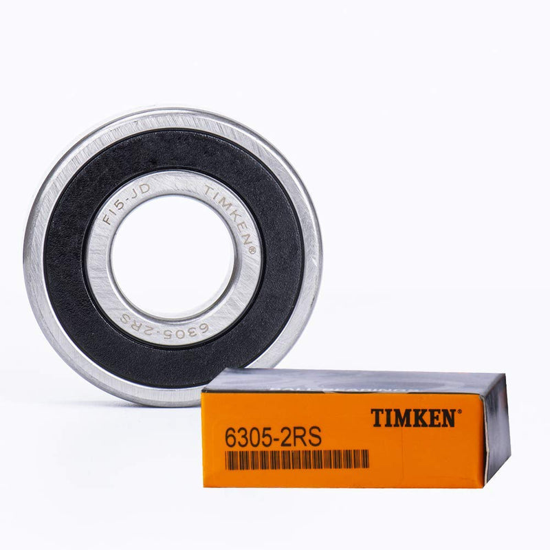 [Australia - AusPower] - 2PACK TIMKEN 6305-2RS Double Rubber Seal Bearings 25x62x17mm, Pre-Lubricated and Stable Performance and Cost Effective, Deep Groove Ball Bearings 
