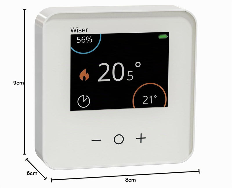 Schneider Electric Wiser CCTFR6400 Room Thermostat with Display | Control via app or manual, Zigbee, via hub compatible with Matter, Alexa, Google, Apple White
