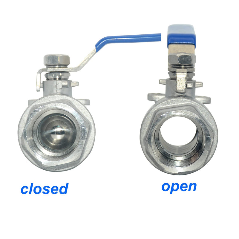 [Australia - AusPower] - 316 Stainless Steel 1/8"~3" Full Port Ball Valve with Blue Vinyl Handle, NPT Female x Female Thread,1000 WOG (1") 1 Inch 