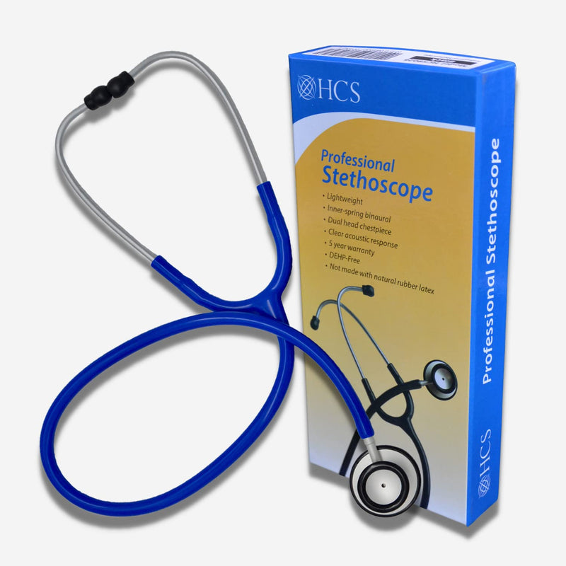 [Australia - AusPower] - HCS Blue Stethoscope - Classic Lightweight, Medical, Dual Head Stethoscope for Nurses, Students, Home - 22 inch Tubing 