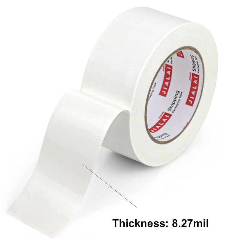 JIALAI HOME Duct Tape Heavy Duty - White Tape Duct 2 Inches x 30 Yards 3 Pack, 8.27 mil, Strong, Flexible, No Residue, All-Weather and Tear by Hand - for Repairs, Industrial, Professional Use