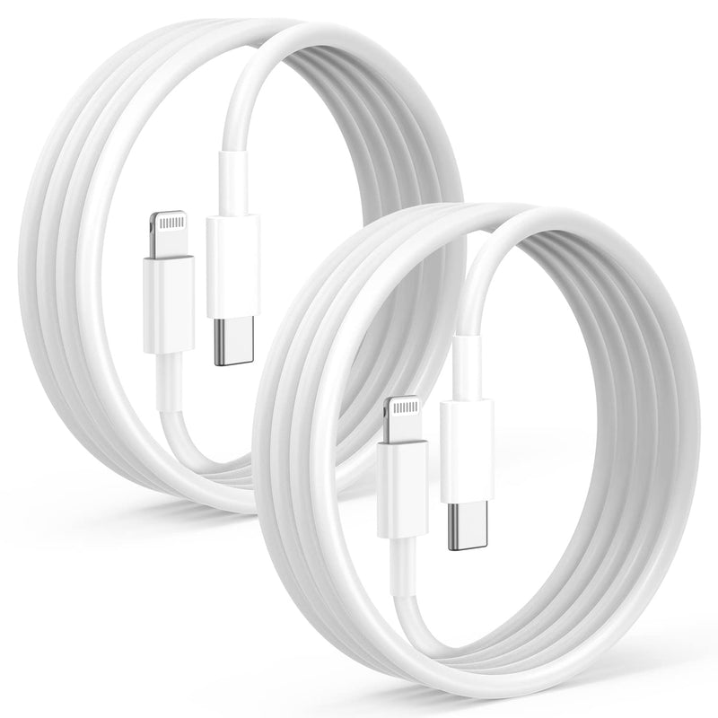 [Australia - AusPower] - 2Pack for iPhone14/13/12 Fast Charger Cable 6ft [Apple MFi Certified], USB Type C to Lightning Cable 6 Foot Apple iPhone Charging Cord for iPhone14 13 12 Pro XR XS Plus 6 feet White 2 