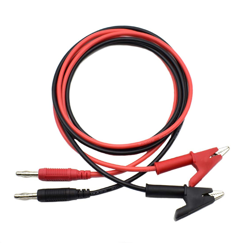 [Australia - AusPower] - 2Pcs 4mm Banana Plug to Alligator Clip Test Lead Wire Cable Set 14AWG for Multimeter Oscilloscope 3 Feet 3 ft 