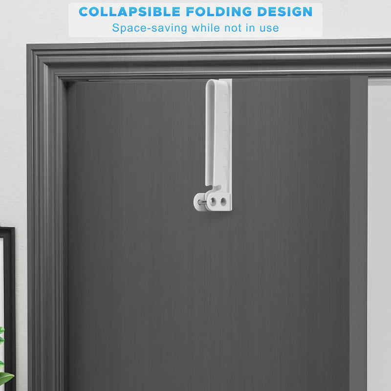 [Australia - AusPower] - FYY Over The Door Hooks Hanger, 2 Pack Collapsible Folding Over The Door Organizer Rack Space Saving Hanging Storage Hanger for Clothes, Coats, Towels for Bedroom Bathroom White 