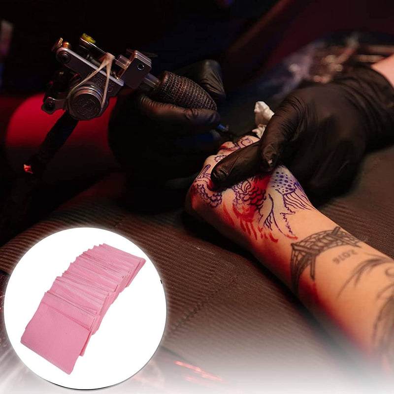 Tattoo Bibs, Pack of 125 Disposable Dental Bibs Waterproof Tattoo Cover Piercing Table Mat Nail Paper Towels Acrylic Manicure Cloths Table Cloth Supply Sheets Tablecloth Clean Pad Dental Pink