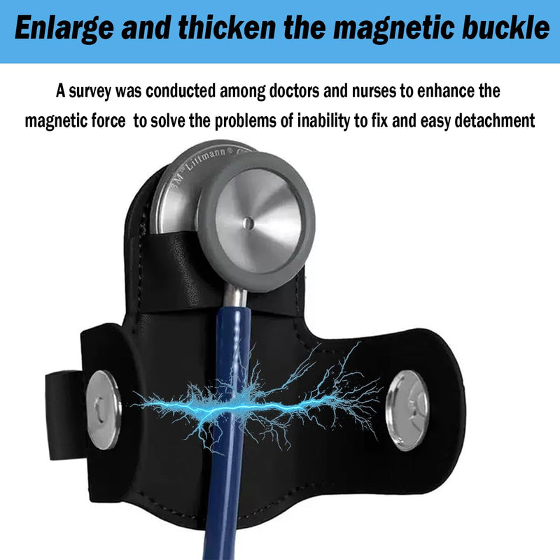 [Australia - AusPower] - Magnetic Stethoscope Holder Clip Secure Hands-Free Pu Leather Lightweight Portable Holster for Physicians, Nurses, EMT, Students. Compatible for 3M Littmann & Most Stethoscope (PenLIght-Holder) PenLIght-Holder 