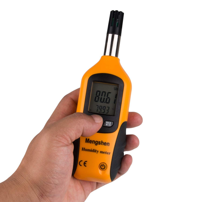 [Australia - AusPower] - Mengshen Digital Psychrometer - Handheld Temperature and Humidity Meter Gauge with Dew Point and Wet Bulb Temperature - Battery Included 