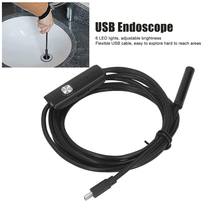[Australia - AusPower] - USB Industrial Endoscope Inspection Camera with 6 LED Lights for Drain Inspection System IP67 Waterproof(1m / 3.3ft) 
