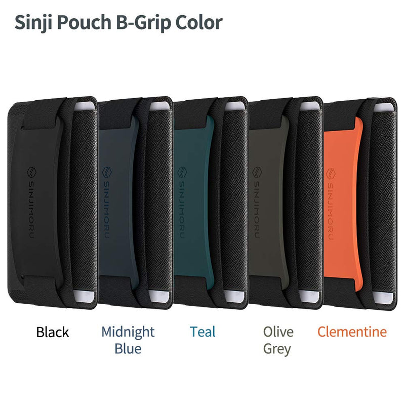 [Australia - AusPower] - Sinjimoru Phone Grip Card Holder with Phone Stand, Secure Stick on Wallet for iPhone with Kickstand for Table. Sinji Pouch B-Grip Silicone Teal 