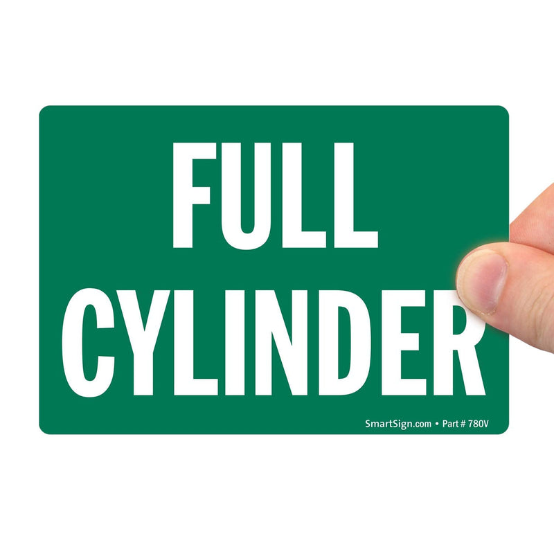 SmartSign-S-2050-EU "Full Cylinder" Label | 3.5" x 5" Laminated Vinyl , White on Green