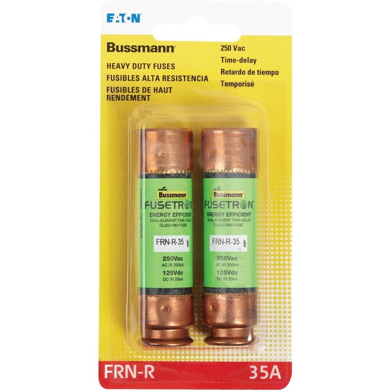 Bussmann BP/FRN-R-35 35 Amp Fusetron Dual Element Time-Delay Current Limiting Class RK5 Fuse, 250V Carded UL Listed, 2-Pack by Bussmann