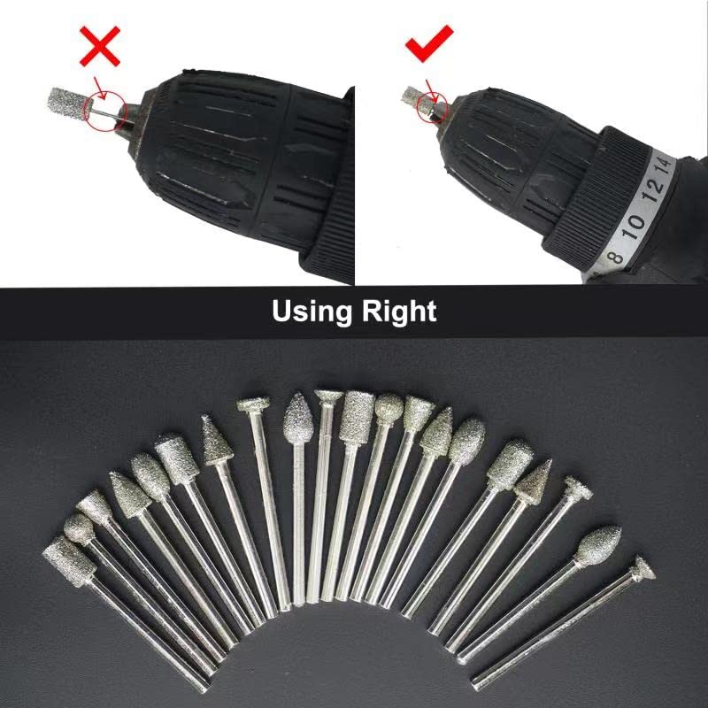 20 Piece Diamond Cutter Set, Diamond Grinding Drill Bit Set with 3 mm Shank, Rotating Tools, Grinding, Polishing, Engraving Carbide