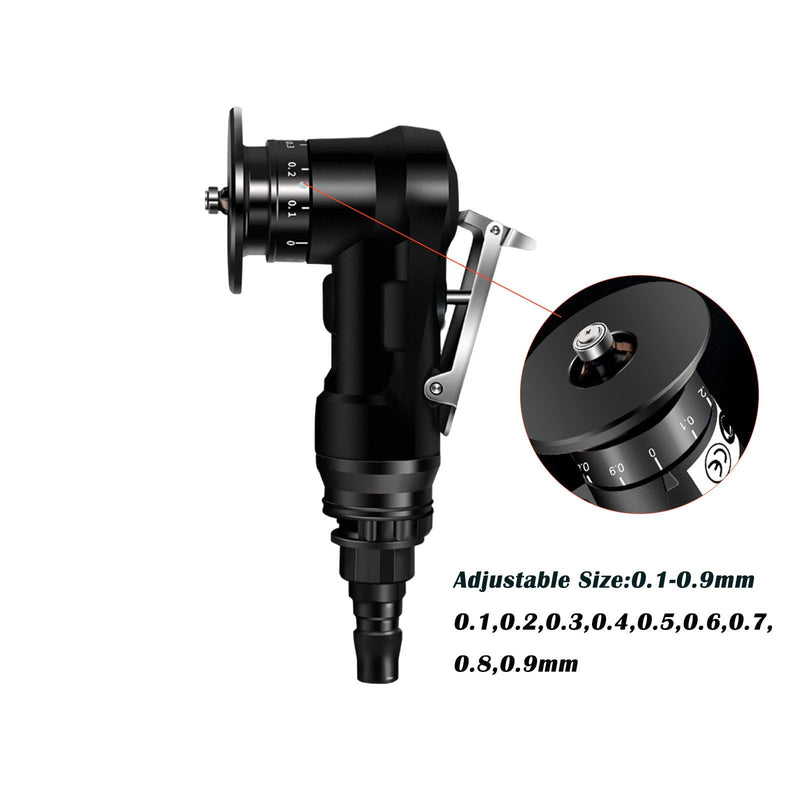 [Australia - AusPower] - Pneumatic Chamfering Tool, Mini Air-Powered Chamfering Machine Trimming, 45° Arc Corner with 1/4 Inch Air Inlet for Metal Wood Beveling Deburring 8Pcs C-Angle Blade+6Pcs R-Angle Blade 