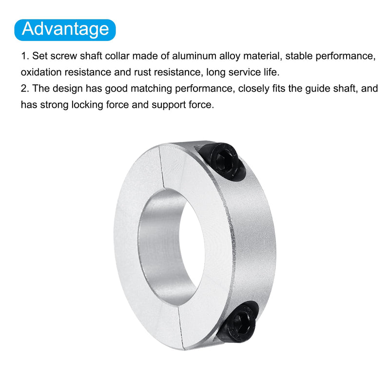 [Australia - AusPower] - MECCANIXITY Shaft Collar 25mm/ 1 Inch Bore Double Split Aluminum Clamping Collar Shaft Collars with Set Screw 4 Pcs 