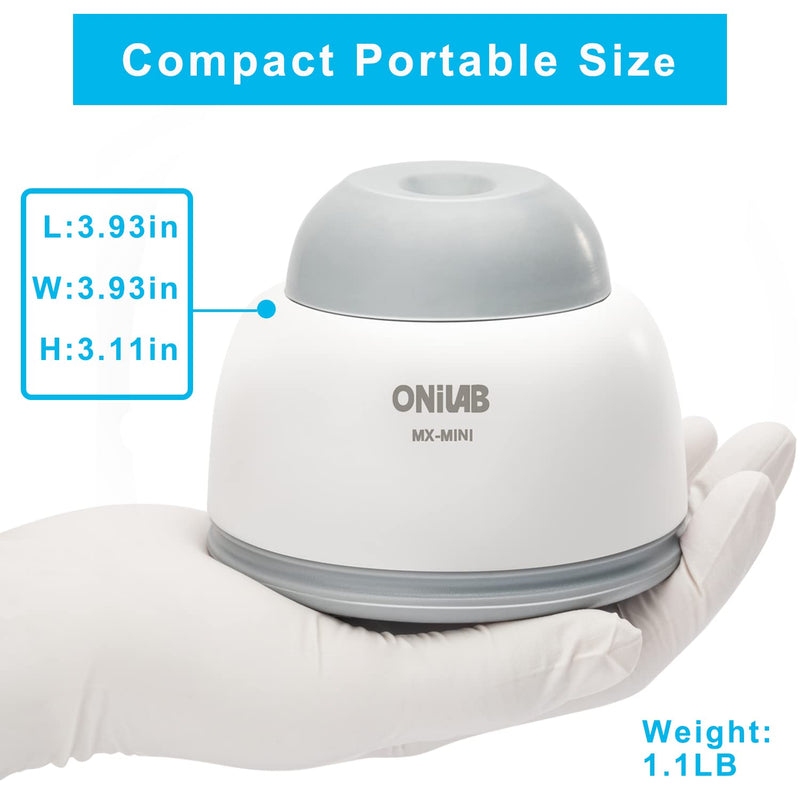 [Australia - AusPower] - ONiLAB Mini Vortex Mixer with Touch Function, Lab Mixing, Nail Polish,Eyelash Adhesives and Acrylic Paints Mixing, Lab Vortexer for Tubes,Include 120 pcs Stainless Steel Mixing Balls Round-gray 