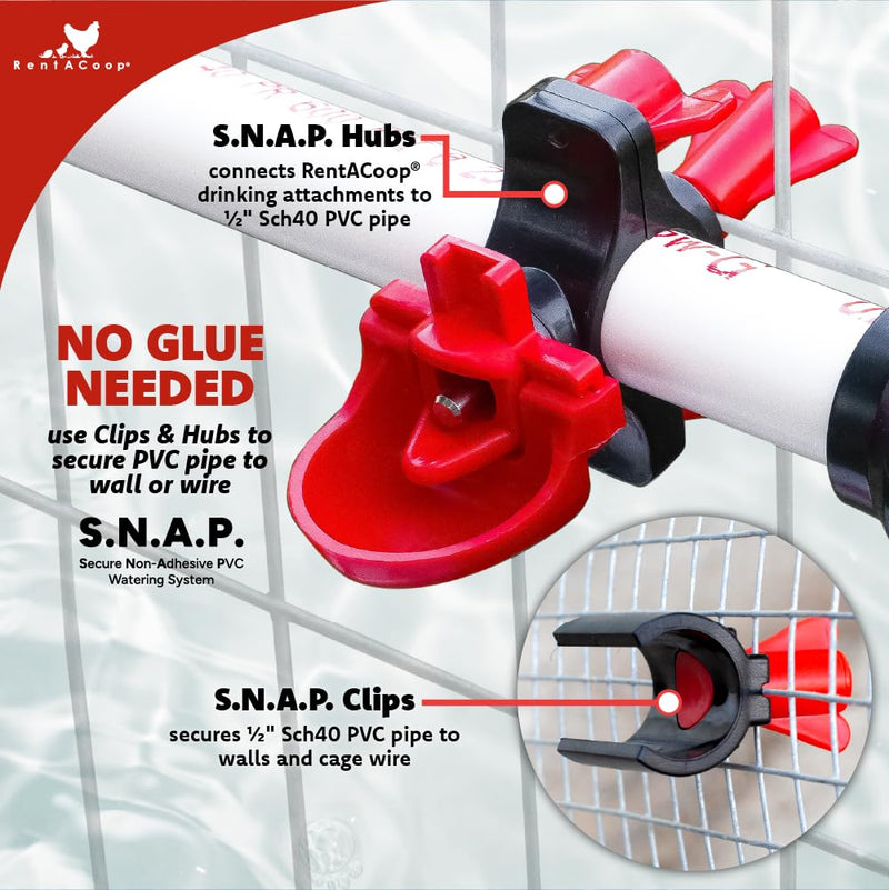 [Australia - AusPower] - RentACoop Glueless Shut-Off Valve Kit Compatible with S.N.A.P PVC Watering System for 1/2" Schedule 40 PVC Pipe - Great for Chickens, Poultry, and Other Animals 