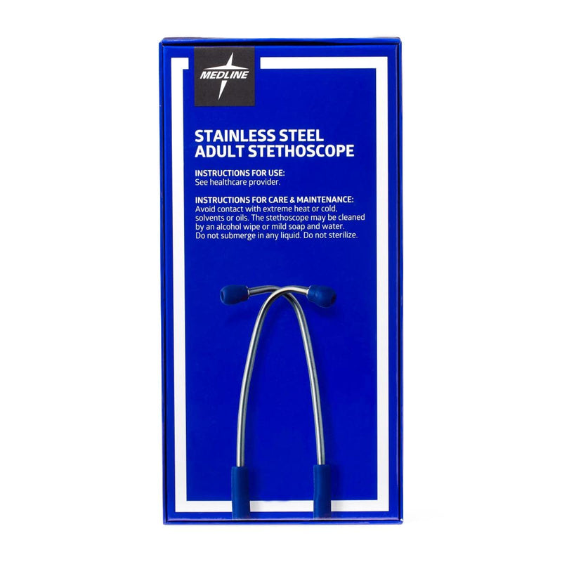 [Australia - AusPower] - Medline Elite Adult Stainless Steel Stethoscope, Blue, High Acoustic Sensitivity 