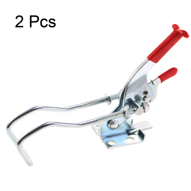 [Australia - AusPower] - uxcell 771lbs Adjustable Draw Latch Galvanized Iron Hook Bolt Self-lock Toggle Clamp, 2 Pcs 
