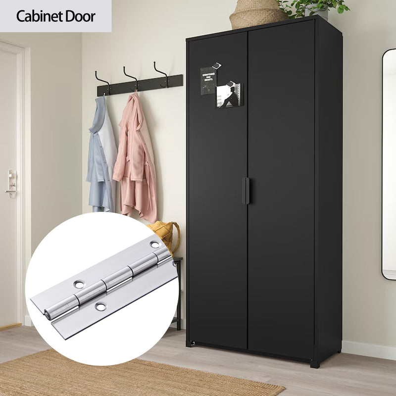 [Australia - AusPower] - 2 Pack Heavy Duty Piano Hinge 12 Inch x 3 Inch Stainless Steel Continuous & Piano Hinges with Holes, 12" Continuous Hinges for Cabinet, Door, DIY Wood Boxes, 0.060" Leaf Thickness, 3" Open Width 