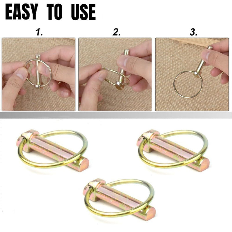 [Australia - AusPower] - 6 PCS 7/16 Lynch Pin Assortment Kit Linch Pin with Ring Heavy Duty Lynch Pin for Farm Tractors Trailers Trucks Mower ,7/16 by 1-3/4-Inch 5 