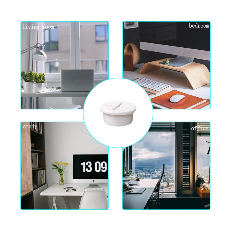 [Australia - AusPower] - 6 Pcs Cable Cord Grommet 1 Inch Flexible Wire Rubber Grommets Flexible Silicone Cable Cord Grommet Desk Grommet for TV Console and Other Furnitures Cover Cable Pass Through Management (White) White 1 Inch 