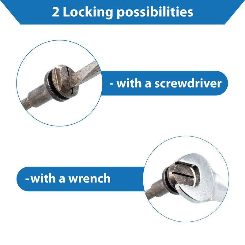 [Australia - AusPower] - TJR© Mounting Mandrel for Cut-Off Wheels - Versatile 3/8-inch Arbor Hole and ¼-inch Stem with Dual Locking Options with Screwdriver and Wrench - Die Grinder Arbor (3 pcs) 3 pcs 