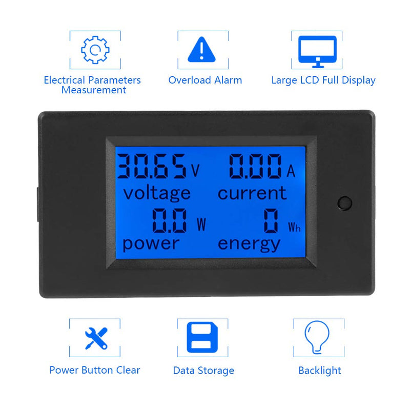 [Australia - AusPower] - PEACEFAIR PZEM-051 DC 6.5-100V Digital Electric Power Energy Voltage Current Meter (100A shunt) 
