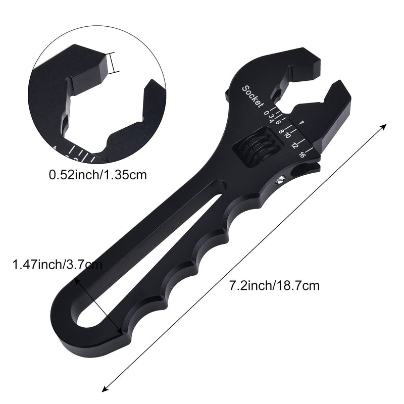 [Australia - AusPower] - EVIL ENERGY AN Fitting Hose Wrench Adjustable 3AN-16AN Aluminum Black 